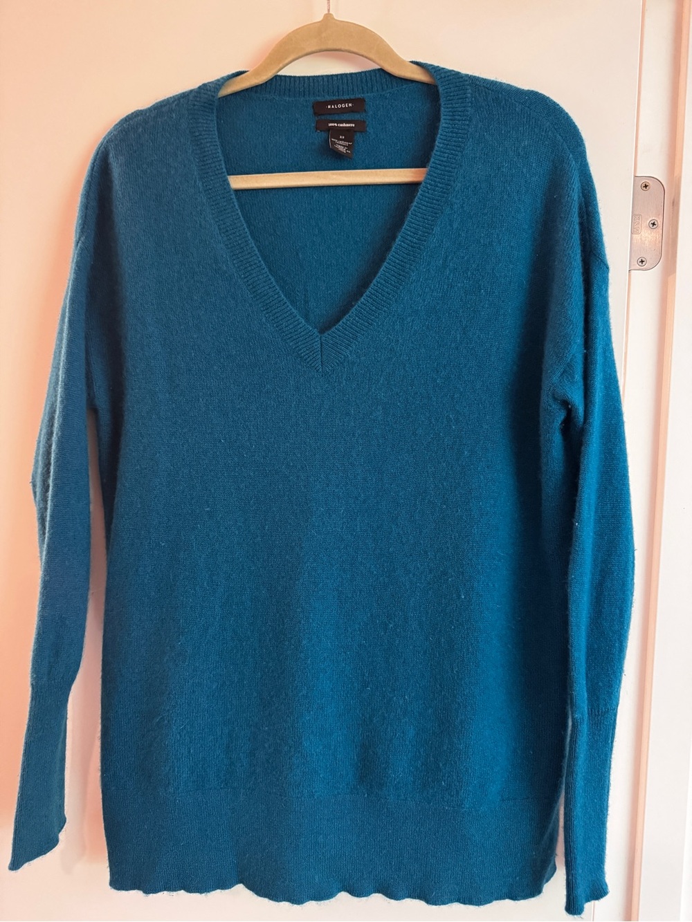 Halogen Teal V-Neck Sweater